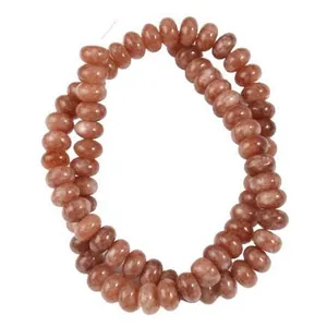 5x8mm natural stone rondelle beads in reddish-brown for DIY bracelet and necklace jewelry making
