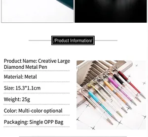 Detaillierte technische Spezifikationen für elegante Kristall-Diamant-Metallkugelschreiber