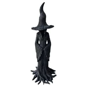 Misteriosa estatua de bruja sin rostro de resina para decoración de Halloween