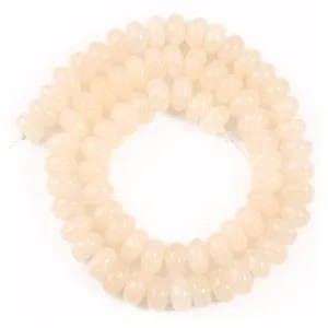Natural stone 5x8mm creamy white abacus spacer beads for DIY jewelry making and bracelets