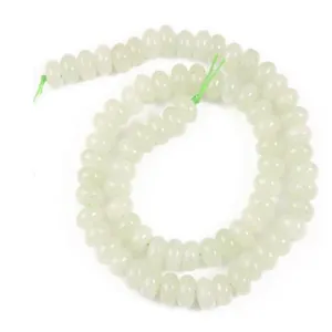 Natural 5x8mm milky white stone abacus spacer beads for DIY jewelry and bracelets