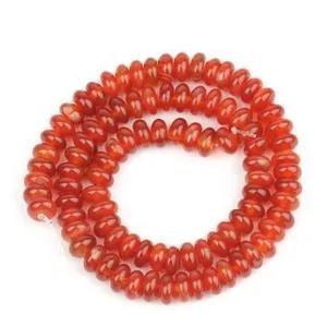 Polished natural red carnelian stone rondelle abacus beads 5x8mm for DIY jewelry making