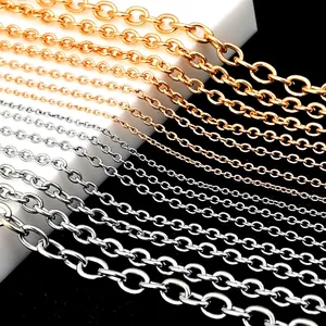 Chaînes croisées en acier inoxydable or et argent pour la création de bijoux DIY