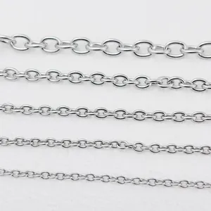 Détail de chaînes en acier inoxydable de différentes tailles pour bijoux DIY