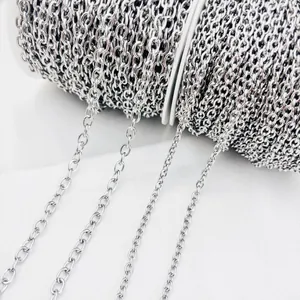 Bobine de chaîne à maillons en O en acier inoxydable pour création de bijoux DIY