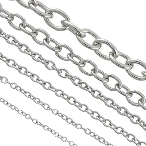 Différentes tailles de chaînes en O en acier inoxydable poli pour bijoux de bricolage