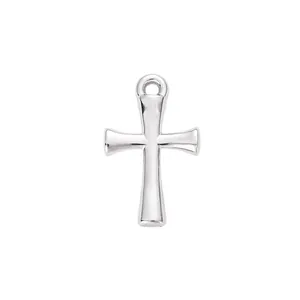 Pendentif croix en acier inoxydable poli pour colliers DIY, accessoire de bijoux style rock