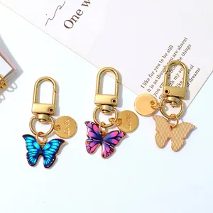 Exquisite colorful oil-dripping butterfly keychain charms for bags and accessories