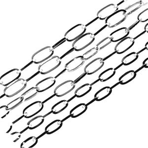 Silver stainless steel oval link chain for DIY necklace and bracelet jewelry making