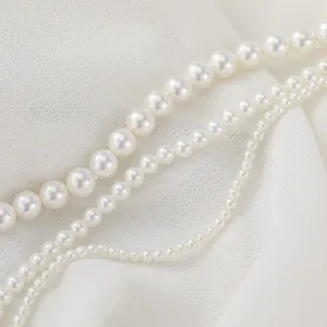 Natural white shell pearl beads in multiple sizes for DIY necklace and bracelet crafting