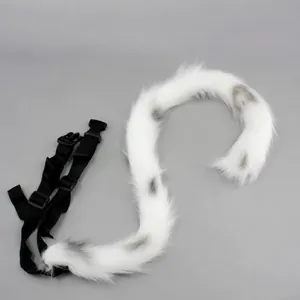 80cm handmade faux fur animal tail with adjustable strap for cosplay and Lolita fashion