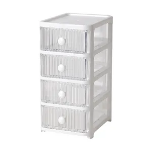 Modern Multi-Layer Desktop Drawer Storage Box Transparent Plastic Makeup Stationery Organizer Stackable Cabinet Household Storage Box