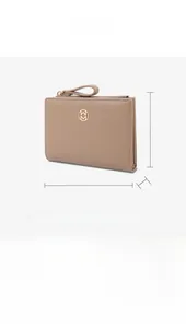 Detailed specifications for minimalist women's short bifold PU leather wallet