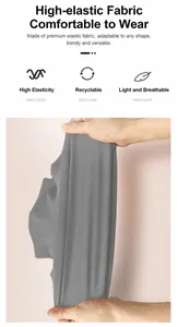Detail view showing the high elasticity and stretch of gray ice silk sun protection fabric.