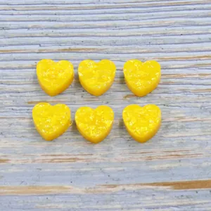 Yellow heart-shaped synthetic opal resin beads for DIY jewelry making accessories