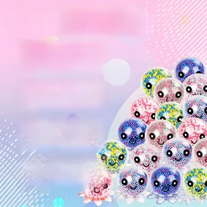 Colorful foam bead filled octopus squishy toy for stress relief and sensory play.
