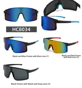 Outdoor sports sunglasses HC8034 with cycling anti-wind polarized lenses
