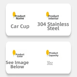 Technical specifications and material details for 30oz vacuum insulated car tumbler