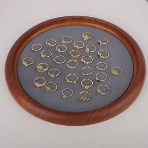 Detailed collection of vintage French copper gold-plated adjustable rings with crystals