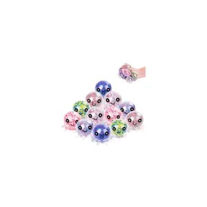 Colorful TPR octopus squishy toys with foam beads for stress relief