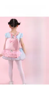 Pink ballet backpack for girls with cute ballerina zipper charms detail