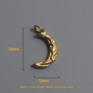 18k gold plated stainless steel crescent moon pendant for DIY jewelry making