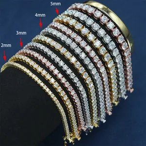 Klassische einreihige Tenniskette mit Zirkonia in verschiedenen Breiten von 2mm bis 5mm