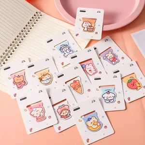 Set of cute cartoon magnetic bookmarks with animal shapes for student stationery