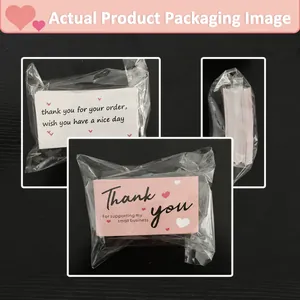 Pack of pink and white Thank You cards for small business packaging gifts