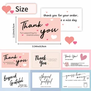 Professional thank you cards for small businesses, dimensions 3.54 by 2.12 inches.