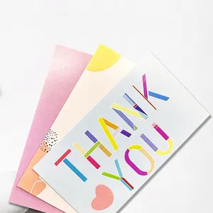 Colorful artistic Thank You cards set made of high-quality copperplate paper