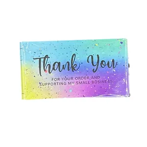 Colorful galaxy themed Thank You card for small business orders on white background