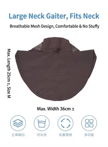 Professional UV protection neck flap accessory for outdoor sun hats, 25x36cm size.