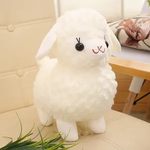 Adorable white fluffy sheep plush toy soft stuffed lamb animal doll for girls birthday gift