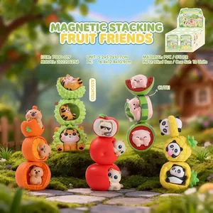 Cute animal fruit magnetic stacking blind box toys for creative desktop decoration