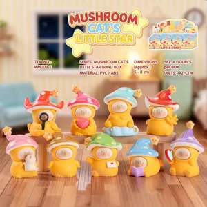 Cute Mushroom Cat Little Star blind box figures for desktop and car ornament decor