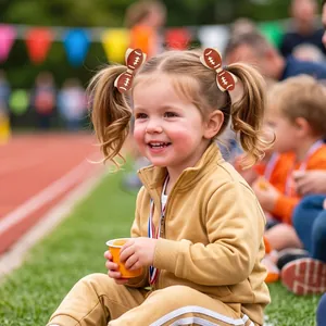 Barrettes à cheveux nœud thème football américain pour enfants lors de journées sport