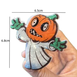 Kreative Cartoon Kürbis Geist Halloween Haarklammer für Damen, Größe 6,5 x 6,8 cm