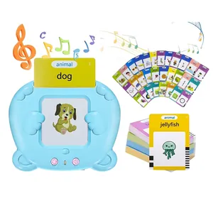 Educational talking flash card reader for toddlers learning English with animal cards