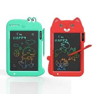 Cartoon dinosaur and fox shaped LCD writing tablets with colorful stylus for kids