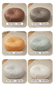 Japanese style round floor pouf cushions in various colors made of quality tech fabric