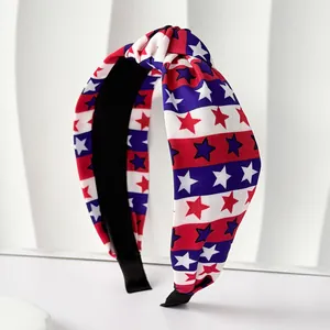 Serre-tête noué du Jour de l'Indépendance avec motifs patriotiques d'étoiles et de rayures