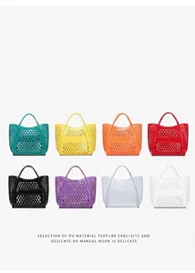 Kollektion von ausgehöhlten Silikon-Gelee-Taschen in acht leuchtenden Farben für den Sommer