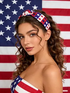 Détail du bandeau noué avec motif drapeau américain pour les fêtes de l'Indépendance des USA