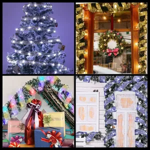 Festive LED ribbon string lights for Christmas tree and home holiday décor scenarios