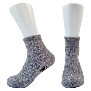 Thick coral fleece floor socks with non-slip bottom grip for indoor home comfort