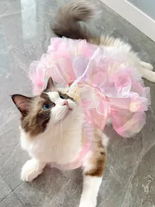 Rosa und lila Schmetterlingsfee Haustier Prinzessin Tutu Kleid für Katzen Hunde