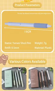 Ergonomic 0.5mm retractable gel pen with soft sponge grip and quick-dry black ink