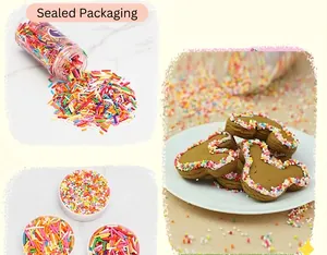 Zuccherini colorati commestibili e perline di zucchero arcobaleno per decorare biscotti