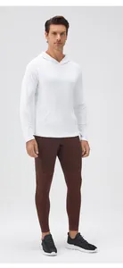 Men's slim-fit hooded sweatshirt and leggings for running and fitness training
